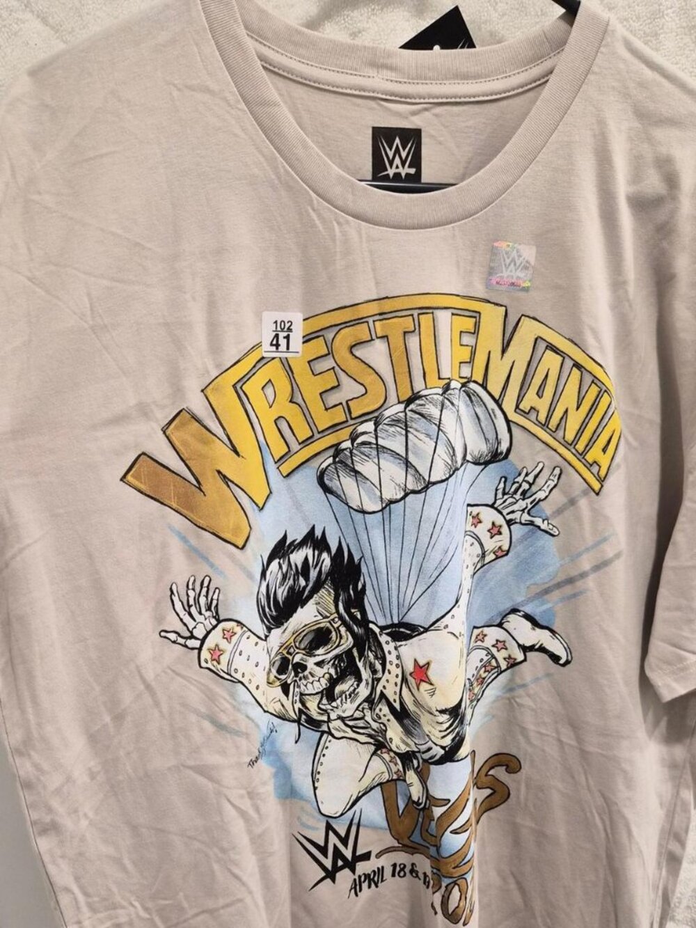WWE WrestleMania 36 2020 Elvis Parachute Graphic Tee XL New With Tags
